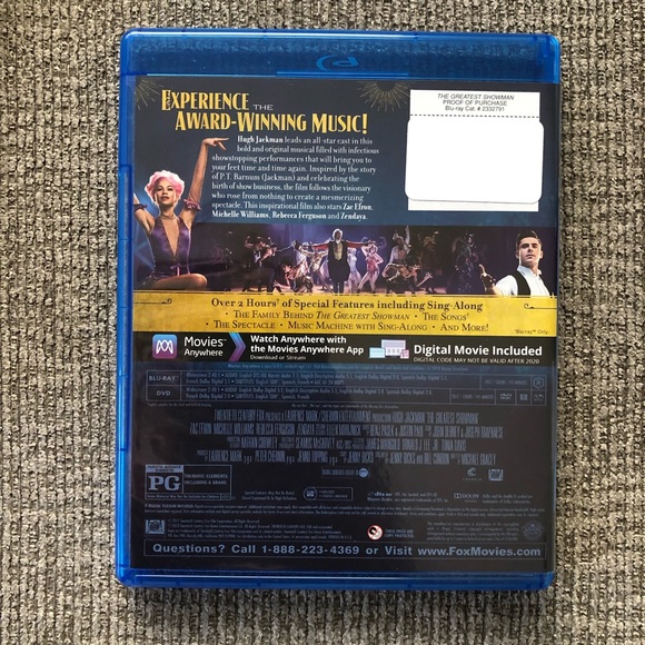 The Greatest Showman [Blu-ray] DVD, Hugh Jackman, Michelle Williams, Zac Efron, - Picture 2 of 4